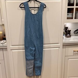 Caron Callahan Two-Tone Blue Jumpsuit